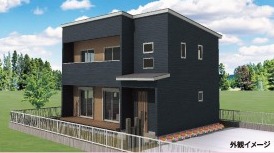 建築プラン例(外観イメージ):モダンな2階建て